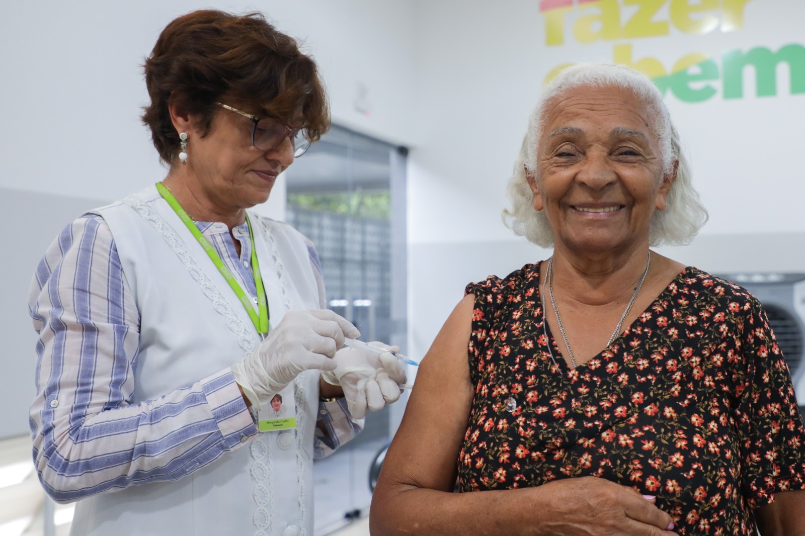 “Tomar vacina significa saúde, vida”, afirma Anita Pereira da Silva, de 87 anos, moradora da Vila Vida