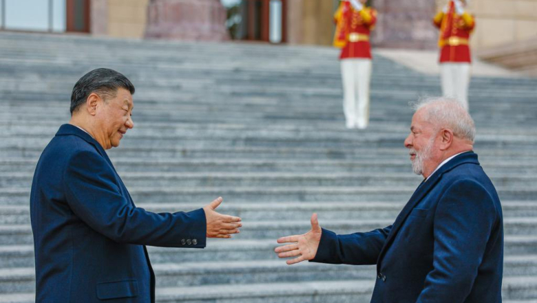 Lula é recebido pelo presidente chinês, Xi Jinping